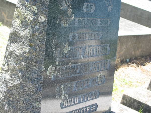 Henry Arthur HAMMERMEISTER, son brother,  | died Sept 1933 aged 1 year;  | Kalbar General Cemetery, Boonah Shire  | 