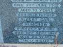 Maria Emilie Mathilda MUNCHOW
b: 4 Mar 1875, d: 30 Jun 1945, aged 70
Albert Carl MUNCHOW
b: 25 Apr 1865, d: 10 Sep 1949 aged 83
St Johns Lutheran Church Cemetery, Kalbar, Boonah Shire