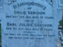 Emilie GERCHOW
20 Sep 1919 aged 74
Carl Julius GERCHOW
9 Sep 1924 aged 81
St Johns Lutheran Church Cemetery, Kalbar, Boonah Shire