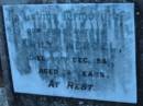 
Emily MENGEL
28 Dec 1941, aged 74

St Johns Lutheran Church Cemetery, Kalbar, Boonah Shire

