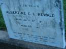 
Ferdinand G REWALD
3 Jan 1908, aged 78
Albertine C C REWALD
3 Jul 1913, aged 65
St Johns Lutheran Church Cemetery, Kalbar, Boonah Shire

