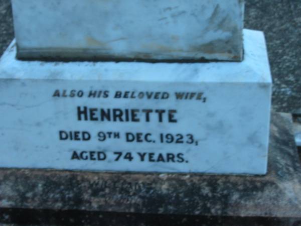 August Ferdenand GERCHOW  | geb 20 Jan 1847, gest 20 Jun 1912  | (wife) Henriette (GERCHOW)  | 9 Dec 1923, aged 74  |   | St John's Lutheran Church Cemetery, Kalbar, Boonah Shire  |   | 