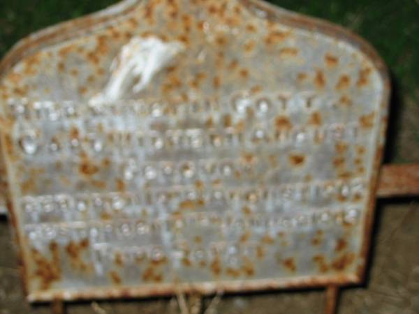 Carl William August GERCHOW  | b: 19 Aug 1902, died 19 Jan  1903  |   | St John's Lutheran Church Cemetery, Kalbar, Boonah Shire  |   | 