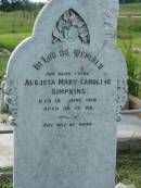 August Mary Caroline SIMPKINS, mother, died 18 June 1916 aged 56 years; Engelsburg Methodist Pioneer Cemetery, Kalbar, Boonah Shire 