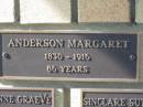 Margaret ANDERSON, 1830 - 1916 aged 86 years; Engelsburg Methodist Pioneer Cemetery, Kalbar, Boonah Shire Some of the story of Margaret Anderson  