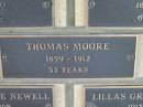 Thomas MOORE, 1859 - 1912 aged 53 years; Engelsburg Methodist Pioneer Cemetery, Kalbar, Boonah Shire 
