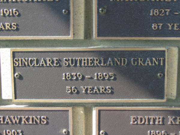 Sinclare Sutherland GRANT,  | 1839 - 1895 aged 56 years;  | Engelsburg Methodist Pioneer Cemetery, Kalbar, Boonah Shire  | 