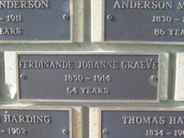 Ferdinande Johanne GRAEVE,  | 1850 - 1914 aged 64 years;  | Engelsburg Methodist Pioneer Cemetery, Kalbar, Boonah Shire  | 