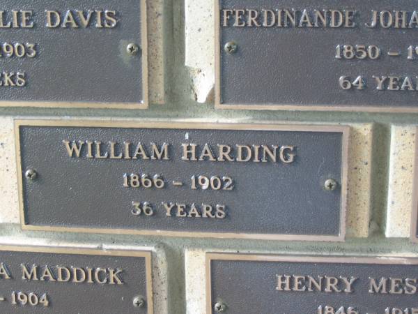 William HARDING,  | 1866 - 1902 aged 36 years;  | Engelsburg Methodist Pioneer Cemetery, Kalbar, Boonah Shire  | 