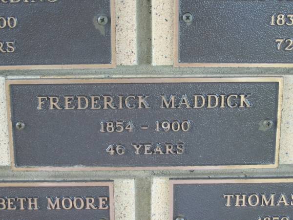 Frederick MADDICK,  | 1854 - 1900 aged 46 years;  | Engelsburg Methodist Pioneer Cemetery, Kalbar, Boonah Shire  | 