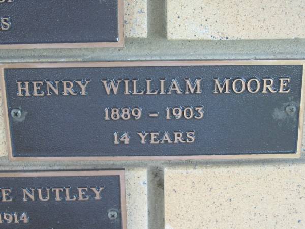 Henry William MOORE,  | 1889 - 1903 aged 14 years;  | Engelsburg Methodist Pioneer Cemetery, Kalbar, Boonah Shire  | 