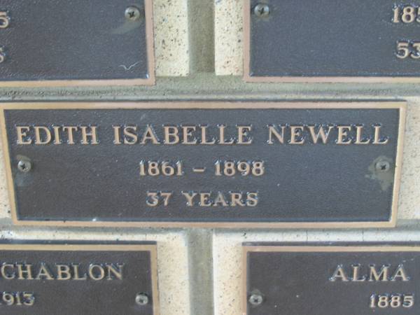Edith Isabelle NEWELL,  | 1861 - 1898 aged 37 years;  | Engelsburg Methodist Pioneer Cemetery, Kalbar, Boonah Shire  | 