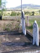 
Herrmann Rudolf DOMJAHN, farmer,
born 21 May 1849 died 24 Oct 1898;
Wilhelmine DOMJAHN nee BRANDENBURG,
born 3 Dec 1855 died 7 June 1895;
Kalbar St Markss Lutheran cemetery, Boonah Shire
