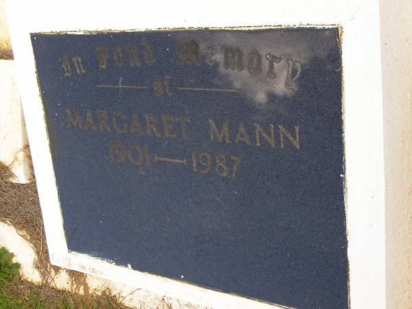 Margaret MANN,  | 1901 - 1987;  | Kandanga Cemetery, Cooloola Shire  | 