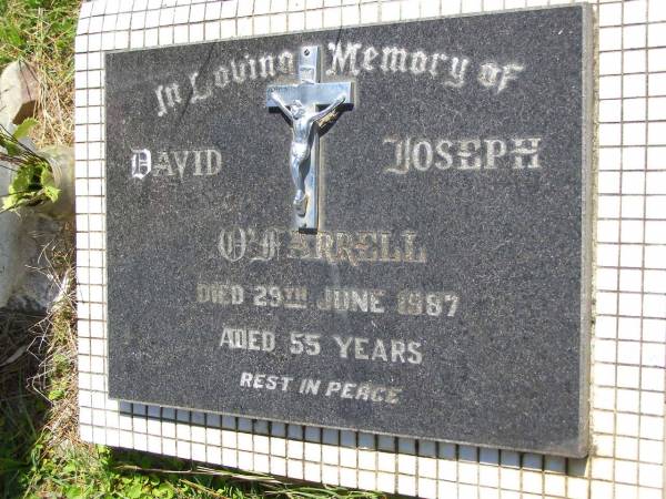 David Joseph O'FARRELL,  | died 29 June 1987 aged 55 years;  | Kandanga Cemetery, Cooloola Shire  | 
