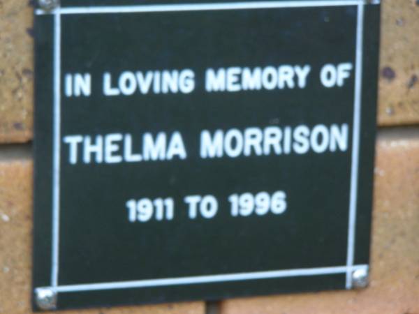 Thelma MORRISON  | b: 1911, d: 1996  | Kenmore-Brookfield Anglican Church, Brisbane  | 