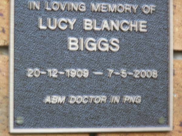 Lucy Blanche BIGGS  | b: 20 Dec 1909, d: 7 May 2008  | Kenmore-Brookfield Anglican Church, Brisbane  | 