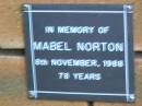 Mabel NORTON 8 Nov 1988, aged 78 Kenmore-Brookfield Anglican Church, Brisbane 