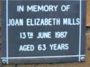 Joan Elizabeth MILLS d: 13 Jun 1987, aged 63 Kenmore-Brookfield Anglican Church, Brisbane 