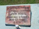 Kevin WHITE, husband father, died 9-6-1974 aged 53 years; St John's Catholic Church, Kerry, Beaudesert Shire 