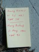 
Henry BISHOP,
died 21 July 1933 aged 78 years;
Mary BISHOP,
died 18 May 1944 aged 90 years;
St Johns Catholic Church, Kerry, Beaudesert Shire
