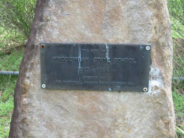 site of Nindooinbah State School  | 1913 - 1964  | (north of Kerry cemetery)  | 