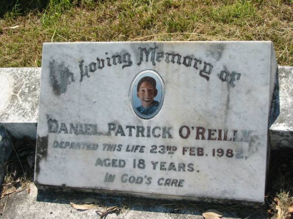 Daniel Patrick O'REILLY,  | died 23 Feb 1982 aged 18 years;  | St John's Catholic Church, Kerry, Beaudesert Shire  | 
