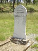 
Eliza HUNT,
of Preston Lancashire,
died 26 July 1906;
Kilkivan cemetery, Kilkivan Shire
