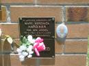 
Mary Veronica HARDIKER (nee Min ANGEL),
10-9-1921 - 5-11-2004;
Kilkivan cemetery, Kilkivan Shire
