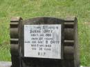 
Susan ORTT,
died 3 Jan 1909 aged 67 years;
B. ORTT,
son,
died 5 Nov 1902 aged 38 years;
Kilkivan cemetery, Kilkivan Shire
