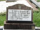 
Charles E. LAKE,
father,
1831 - 1895;
Mary Ann LAKE,
mother,
1844 - 1909;
Kilkivan cemetery, Kilkivan Shire
