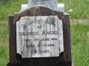 
George ANGEL,
uncle,
died 3 June 1918 aged 51 years;
Kilkivan cemetery, Kilkivan Shire
