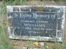 
Clarence Edward WILLIAMS,
died 26-7-1982 aged 48 years;
Kilkivan cemetery, Kilkivan Shire
