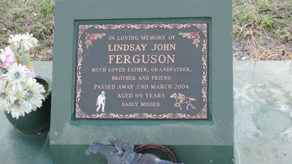 Lindsay John FERGUSON  | d: 2 Mar 2004 aged 69  |   | Kilkivan cemetery, Kilkivan Shire  | 