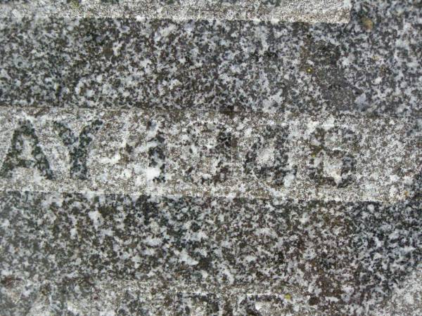 Margaret Elizabeth WHITWORTH,  | mother,  | died 30 April 1951 aged 65 years;  | George Alfred WHITWORTH,  | husband father brother,  | died 22 May 1946 ageed 53 years;  | Killarney cemetery, Warwick Shire  | 