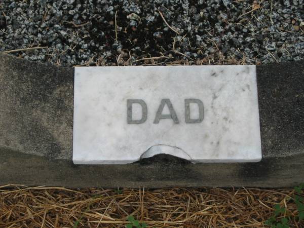 Benjamin Rupert HOFFMAN,  | dad,  | died 8 Sept 1958 aged 65 years;  | Killarney cemetery, Warwick Shire  | 