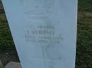 
J. MURPHY,
died 20 April 1970;
Killarney cemetery, Warwick Shire
