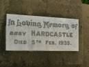 baby HARDCASTLE, died 5 Feb 1935; Killarney cemetery, Warwick Shire 