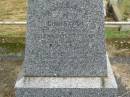 
Christian,
husband of Elizabeth OTTOSEN,
died 11 May 1918 aged 49 years;
Elizabeth OTTOSEN,
died 26 Feb 1951 aged 77 years;
Killarney cemetery, Warwick Shire
