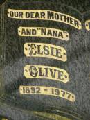 Elsie Olive RAGH, mother nana, 1892 - 1977; Albert William RAGH, husband father poppa, 1894 - 1960; Killarney cemetery, Warwick Shire 