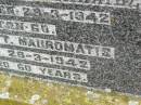 George T. MAUROMATIS, died 29-3-1942 aged 60 years; Killarney cemetery, Warwick Shire 
