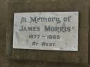 James MORRIS, 1877 - 1965; Killarney cemetery, Warwick Shire 