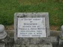 
Beresford,
son of Thomas & Annie WATTS,
died 10 April 1924 aged 7 years 9 months;
Killarney cemetery, Warwick Shire
