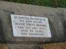 Jessie Smith WARREN, mother, died 16 Sept 1954 aged 60 years; Killarney cemetery, Warwick Shire 
