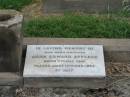 
John Edward AFFLECK,
brother,
born 7 May 1891,
died 13 Aug 1952;
John Peter AFFLECK,
died 30 April 1930 aged 68 years,
erected by wife & family;
Clyde Edgar AFFLECK,
born 17 May 1858,
died 27 Oct 1918 Sierra Leone;
Sideny Francis AFFLECK,
born 11 May 1890,
died Oct 1890;
Euphemia Smith AFFLECK,
mother,
born 31 July 1869,
died 23 April 1958?;
Killarney cemetery, Warwick Shire

