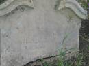 Mary Flint, wife of Thomas REID, died 11 Nov 1895 aged 33 years; Killarney cemetery, Warwick Shire 