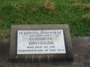Elizabeth BROSNAN, aunt, died 14 May 1973; Killarney cemetery, Warwick Shire 
