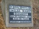 Imelda Maree SCHUBERT, died 3 Feb 1993 aged 86 years; Killarney cemetery, Warwick Shire 