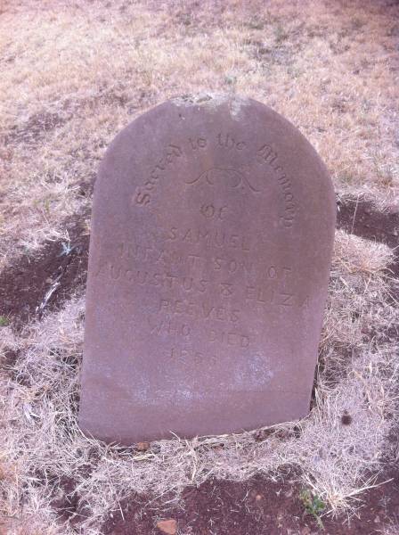 Samuel REEVES  | infant son of Augustus and Eliza REEVES  | d: 1856  |   | Kingscote historic cemetery - Reeves Point, Kangaroo Island, South Australia  |   | 