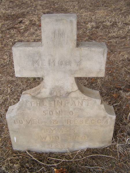 infant son of Lovel and Rebecca BYASS  | d: 1838  |   | Kingscote historic cemetery - Reeves Point, Kangaroo Island, South Australia  |   | 